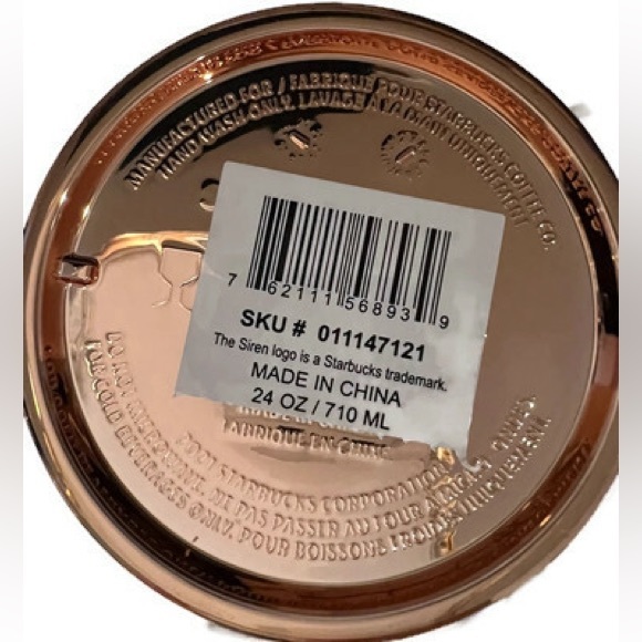 NWT Starbucks Rose Gold Jewelled Tumbler, 24 oz, venti - Picture 6 of 7